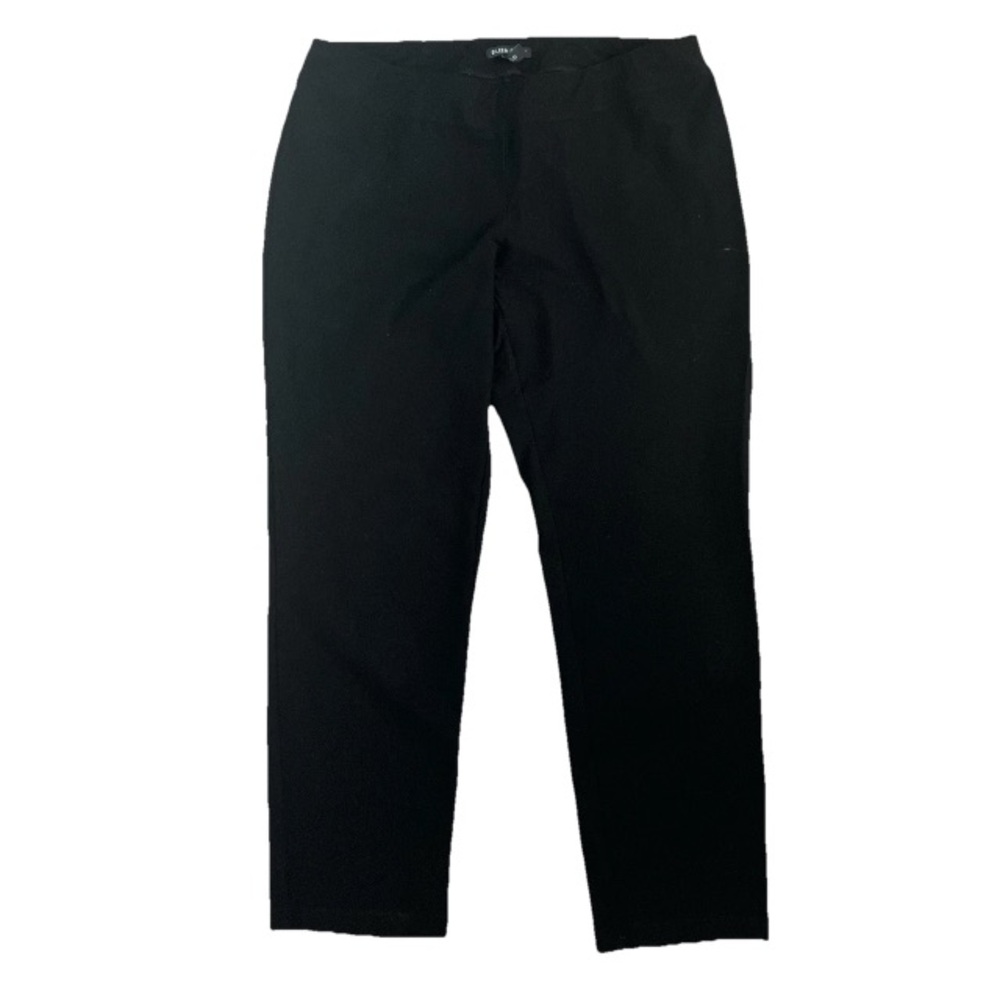 Eileen Fisher Stretch 34W 28L Crepe Pull On Viscose Straight Leg Pant Black M